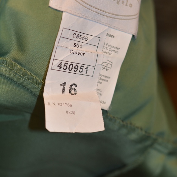 Alfred Angelo Green Organza-type Spaghetti Strap Dress SZ 16 - Picture 9 of 9